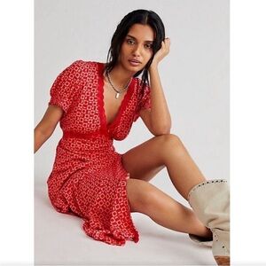 Free People Red Geometric Maxi Dress